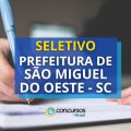 Prefeitura de São Miguel do Oeste – SC abre novo processo seletivo