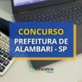 Concurso Prefeitura de Alambari – SP: editais e inscrições