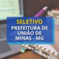 Prefeitura União de Minas – MG paga até R$ 4,6 mil em seletivo