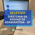 Diretoria de Ensino de Adamantina – SP abre novo seletivo